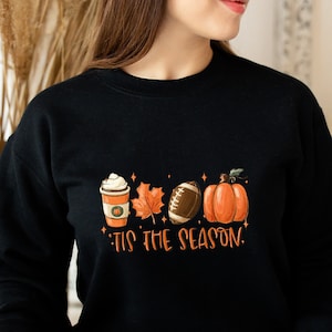 Fall Season Sweatshirt: Pumpkin Spice Latte, Football - Women&#39;s Gildan