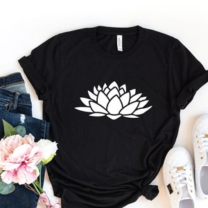 Lotus Shirt, Flower Shirt, Gift for Mom, Lotus Flower T-shirt, Lotus Pattern Tee, Yoga shirt, Inspirational Shirt