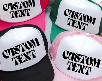 Custom Text Hat, Text Foam Hat, Unisex Foam Trucker Hat, Custom Text Cap, Custom Hat, Custom Baseball Hat, Personalized Hat Gift, Gift Hat