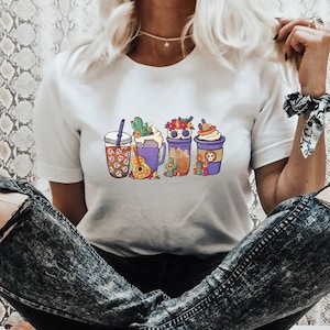 Day Of The Dead Shirts, Dia De Los Muertos Shirts, Dia De Los Muertos Coffee Cup Tee, Sugar Skull Shirt, Women&#39;s Fall Tee, Halloween Shirts