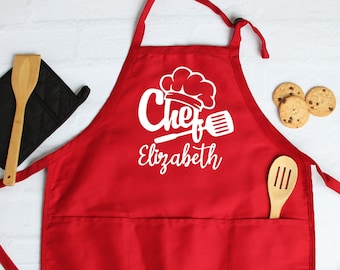 Custom Chef Apron with Pockets: Personalized Cooking Gift