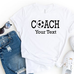 Personalized Soccer Coach Shirt With Coach&#39;s Name , Personalized Soccer Coach Gift, Soccer Shirt, Soccer Ball Tee, Football Team Shirt