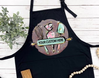 Custom Kitchen Utensils Apron: Personalized Cooking Gift