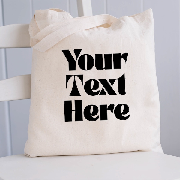 Personalized Tote Bag, Custom Text Tote Bags, Shopping Bags, Custom Tote Bag, Promotional Tote Bag, Custom Shopper, Custom Shopping Bags