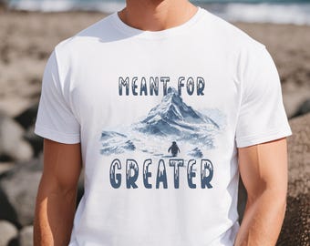 Camiseta "Meant For Greater", moderna camiseta de pingüino nihilista, pero ¿por qué meme? Camiseta retro de nieve.