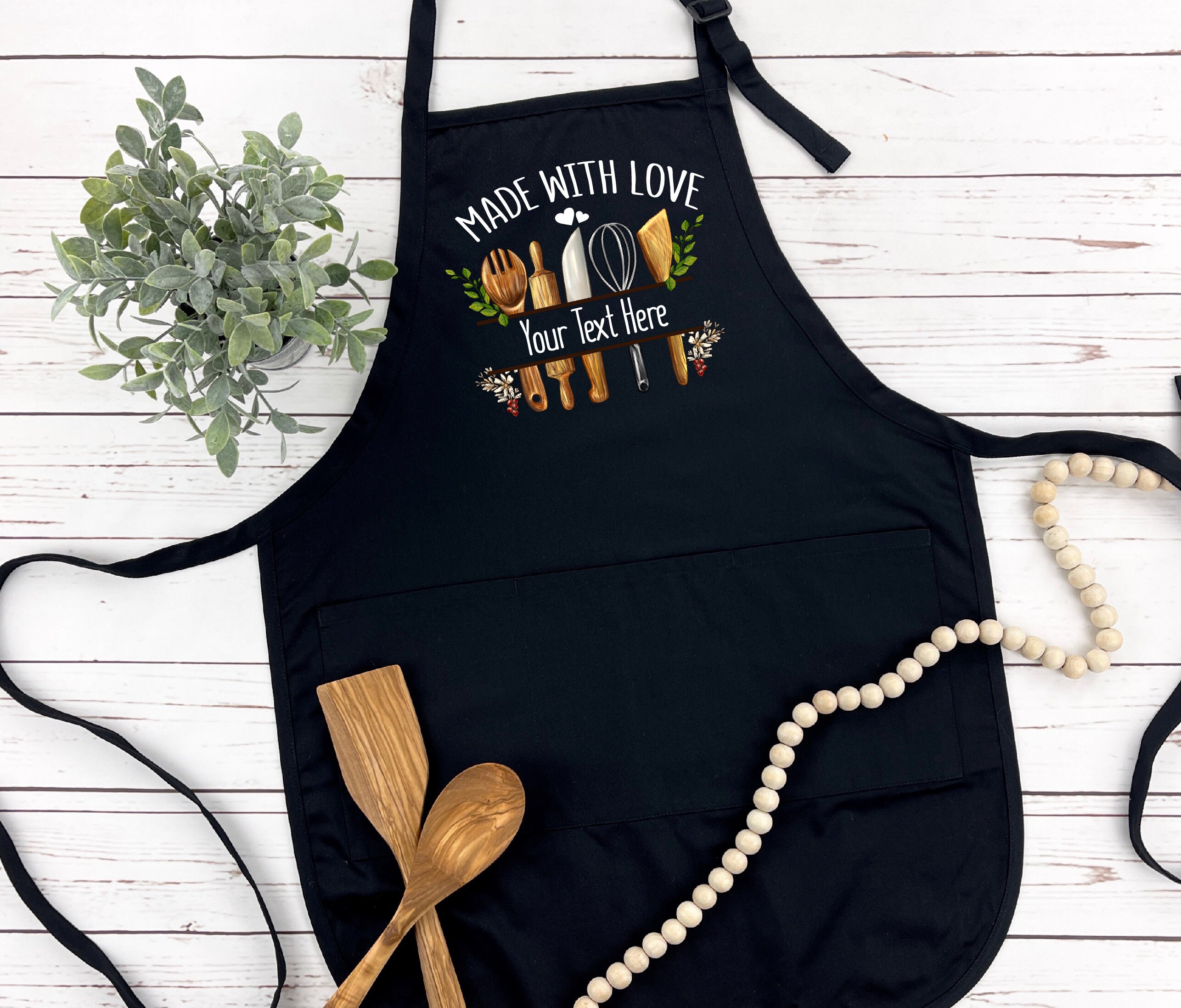 Custom Kitchen Apron: Split Frame Monogram, Gift for Mom or Dad - Etsy