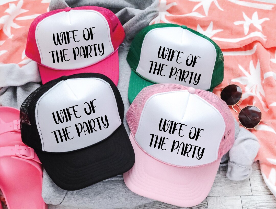 Wife of the Party Cap : Beach Bachelorette Hat, Custom Party Theme Hats ...