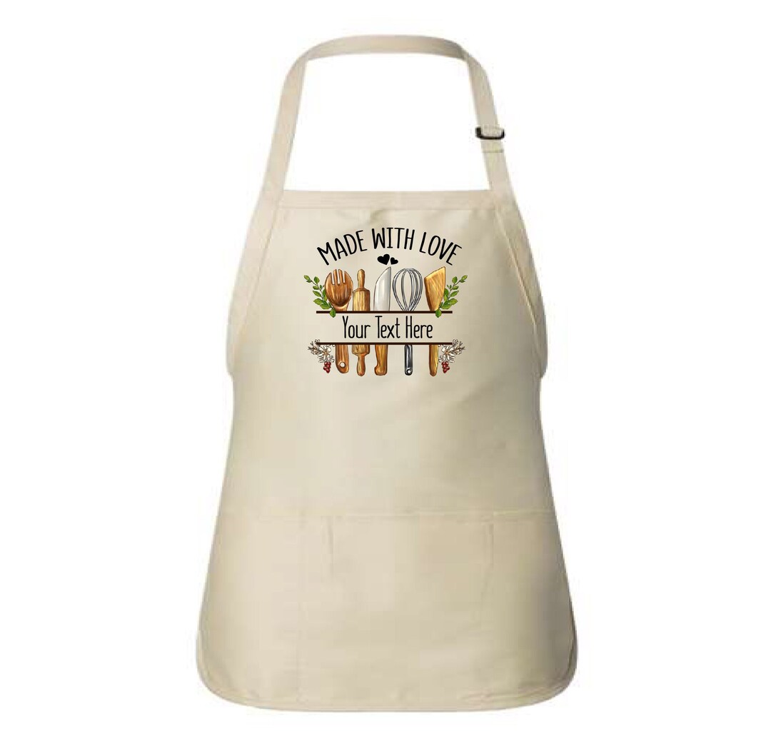 Custom Kitchen Apron: Split Frame Monogram, Gift for Mom or Dad - Etsy