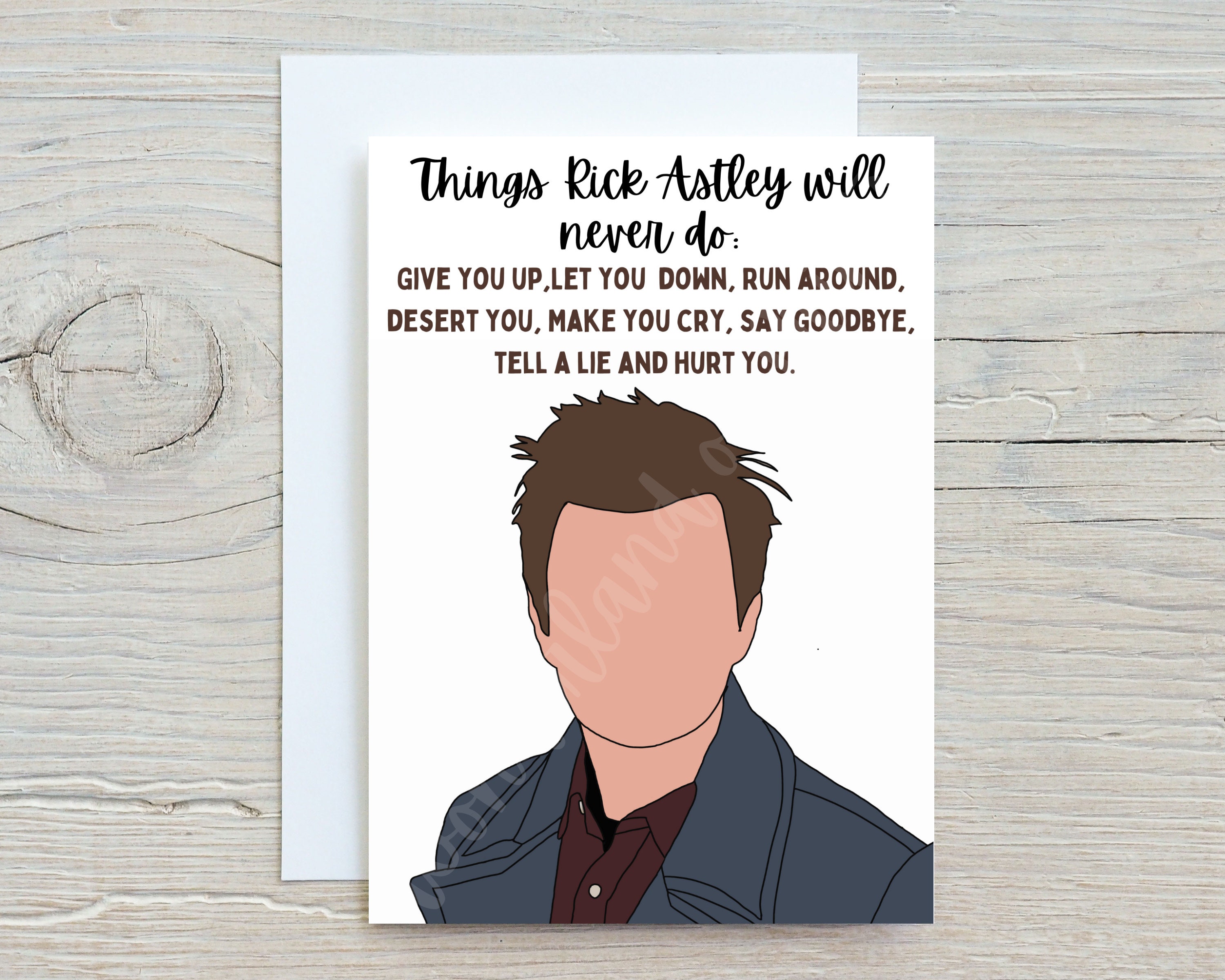 Funny Valentine's Day Card Rick Astley Rick Roll Rick -  New Zealand