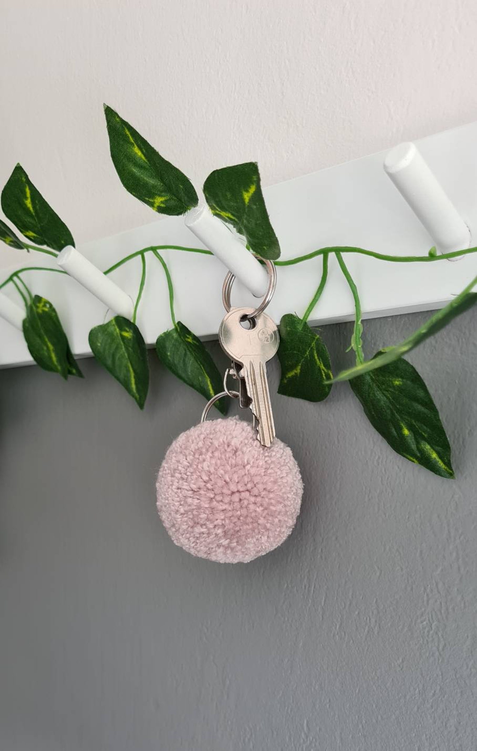 Pom pom keyring.pompom.pompom accessorie. Keyring. Etsy