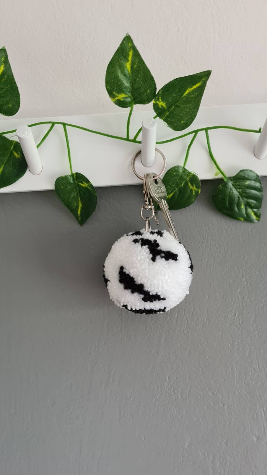 Pom pom keyring.large pom pom keyring. Keyring.pom pom Etsy