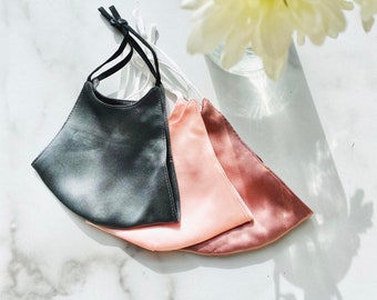 3 Layer Face Mask 100% Mulberry Silk with Filter Pocket, 5 Colors