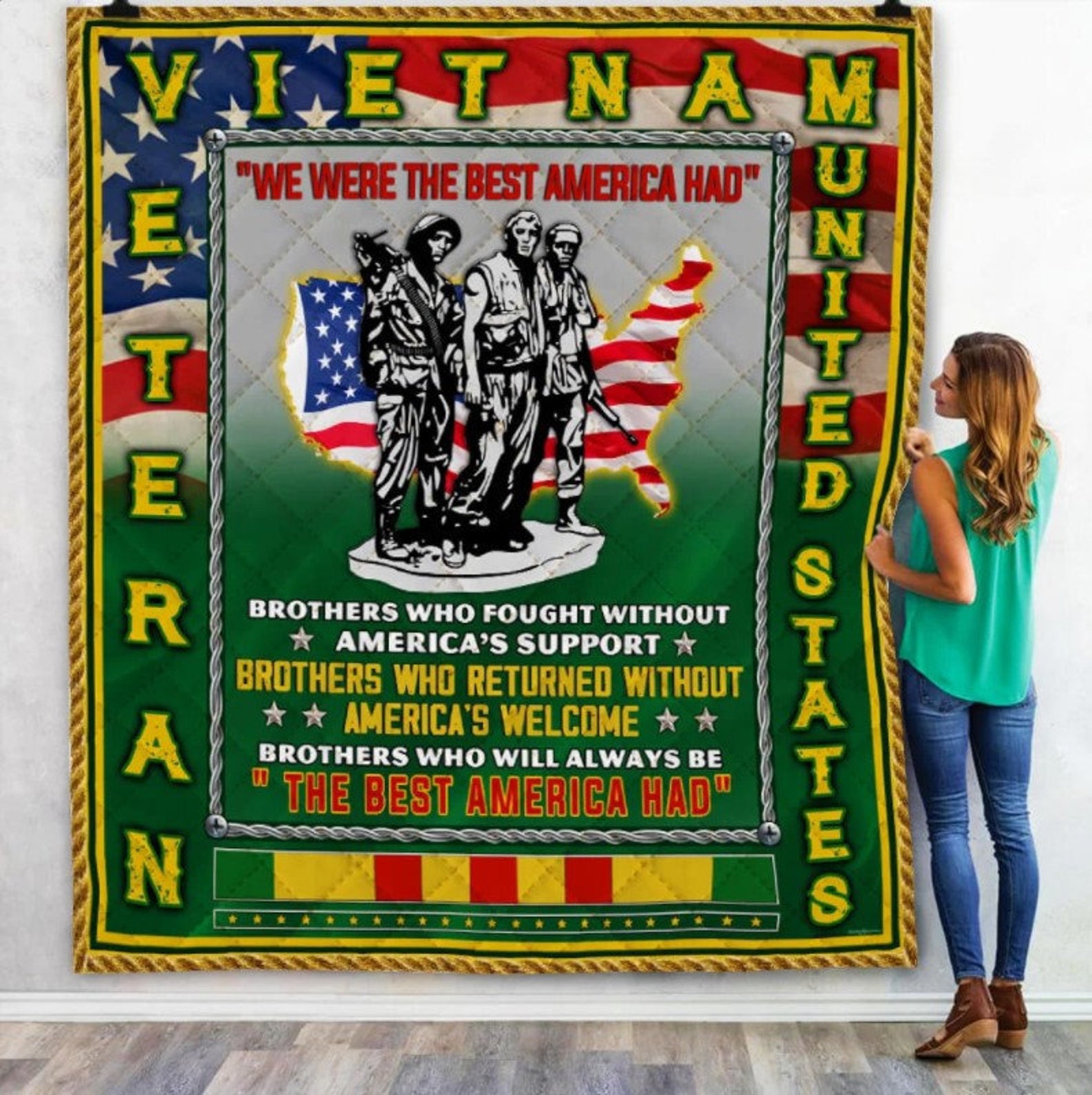 Vietnam Veteran Quilt Blanket Block Of Gear We Were The Best Etsy