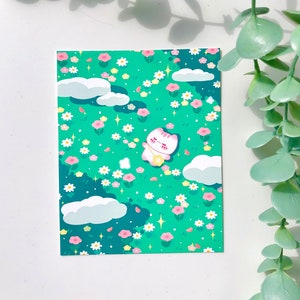 Cute Cat Spring Art Print | Cute Cat Art Print | Kawaii Art Print | Cute Animal Art Print | Kawaii illustration