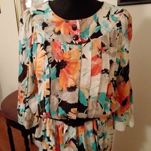 Vintage 1980s St Michael 2 piece floral peplum suit 14