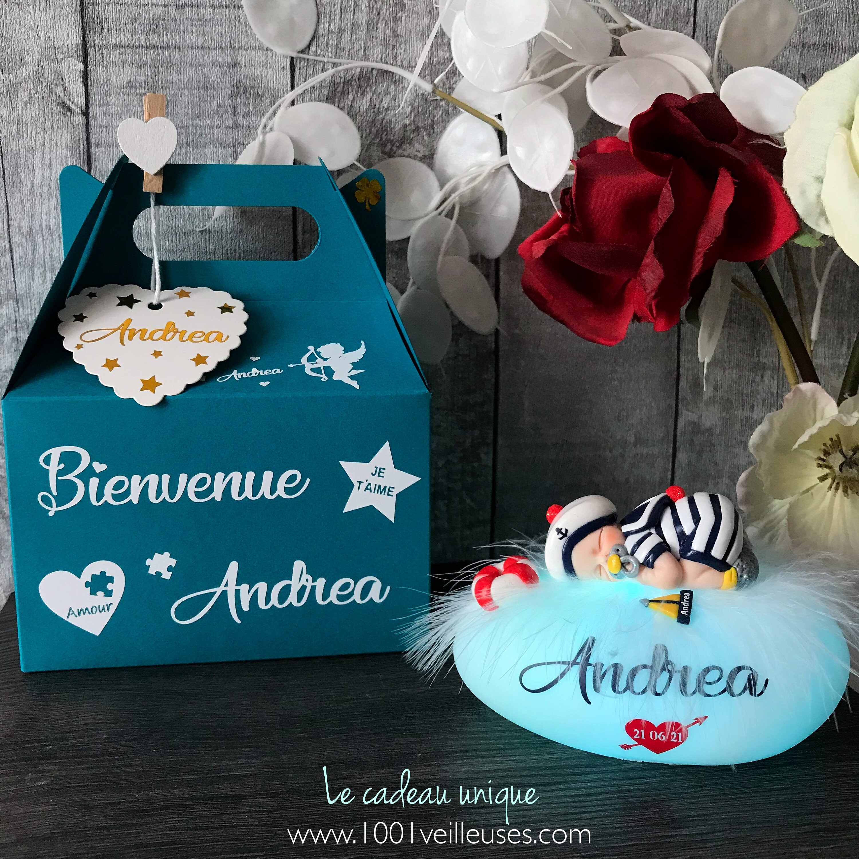 Marin, Veilleuse Bebe Marin, Lampe Led, Veilleuse Personnalisée, Lampe Personnalisé Prénom, Led Mari