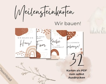 House Construction Milestone Cards | Printable Construction Diary Cards | Our House is Being Built | Construction Progress Documentation | Digital Download