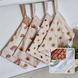 WETBAGS NASSTASCHE PERSONALISIERT Baby/Kind mit Namen & Symbol // Windeltasche / Stoffwindel Tasche // Geschenk Kindergarten/Geburtstag/Kita