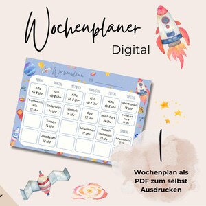 WOCHENPLANER FAMILIE KINDER digital zum Ausdrucken // Wochenkalender // Tagesplaner // Alltag Organisation // Montessorie // Essensplaner