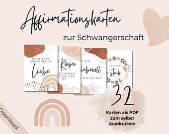 Pregnancy Affirmation Cards | Positive Pregnancy Affirmations to Print | Mother-to-be | Birth Preparation | Digital Down