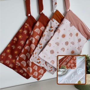 WETBAGS NASSTASCHE PERSONALISIERT Baby/Kind mit Namen & Symbol // Windeltasche / Stoffwindel Tasche // Geschenk Kindergarten/Geburtstag/Kita