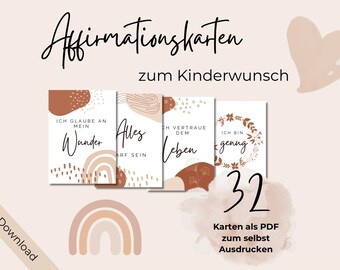 Affirmation cards for trying to conceive | Printable affirmations for fertility | Positive thoughts for IVF, ICSI, IUI | Self-love | Digital download