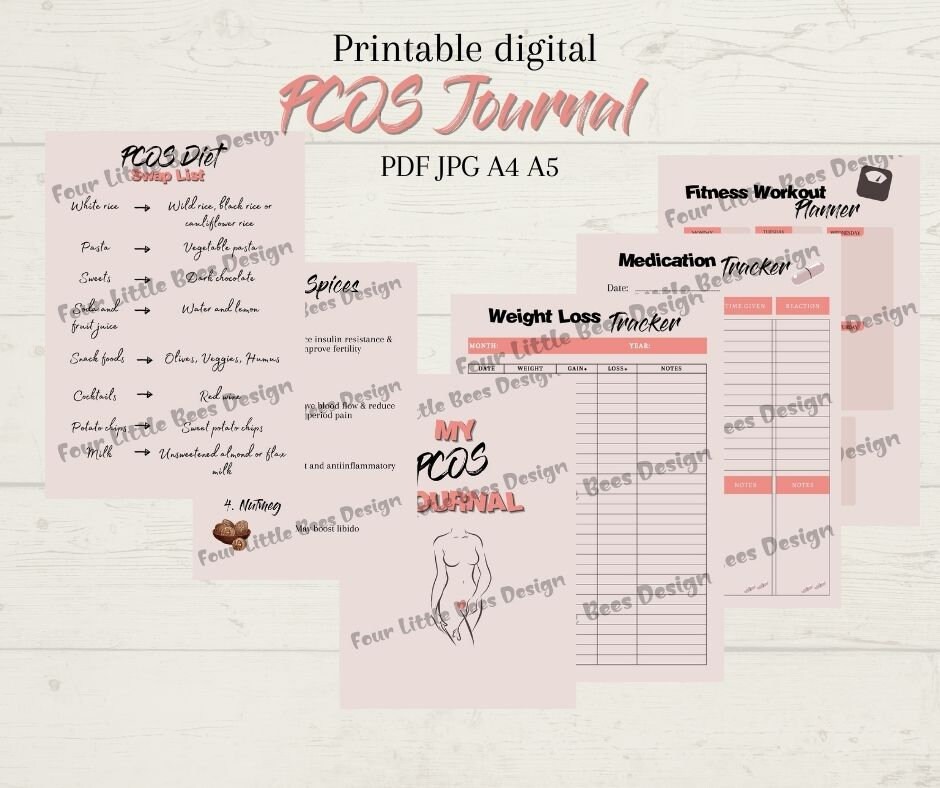 PCOS Journal Planner Fertility Printable Tracker Pages TTC Inserts Self ...