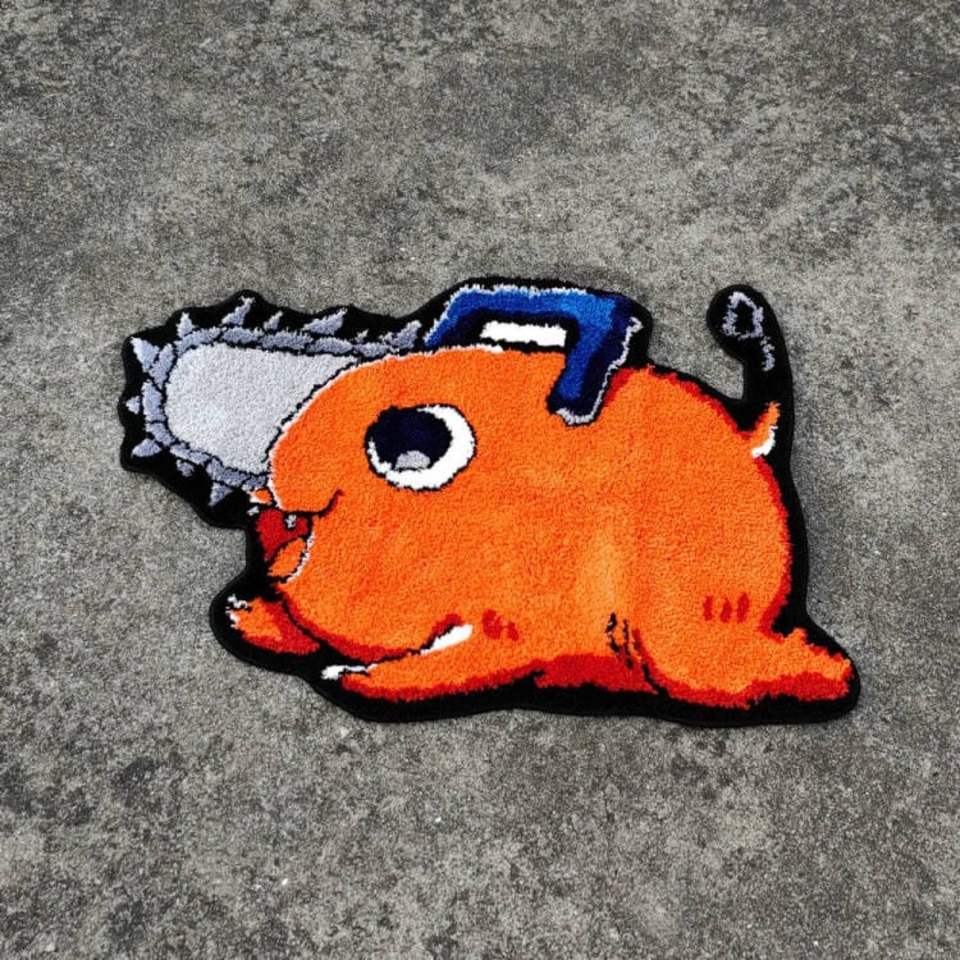 Chainsaw Pup Tufted Rug Anime Handmade Wool Tufted Rug Rug for Living ...