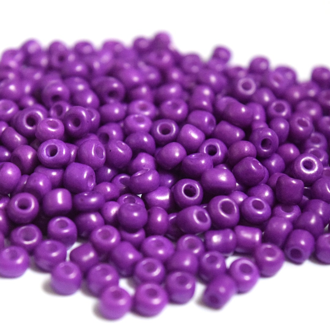 Pack of 400 4mm Purple Glass Seed Beads Size 6/0 Etsy