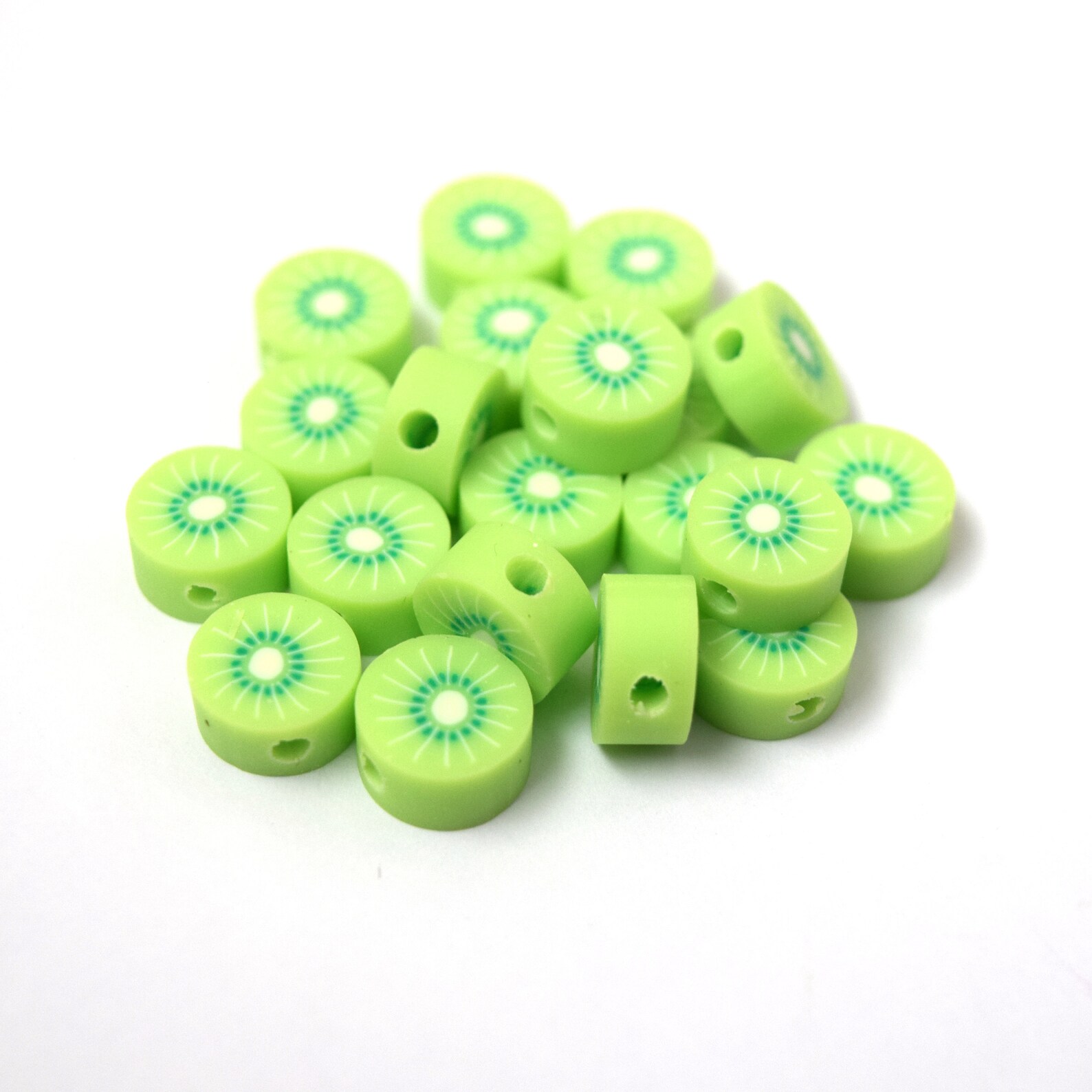 Pack of 20 10mm Polymer Clay Kiwi Fruit Beads Etsy