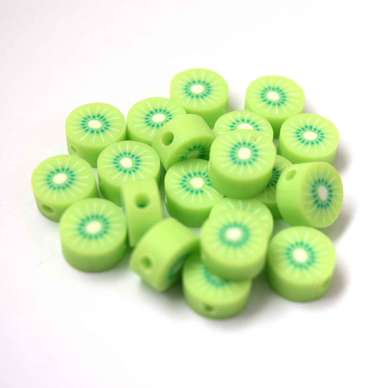 Pack of 20 10mm Polymer Clay Kiwi Fruit Beads Etsy