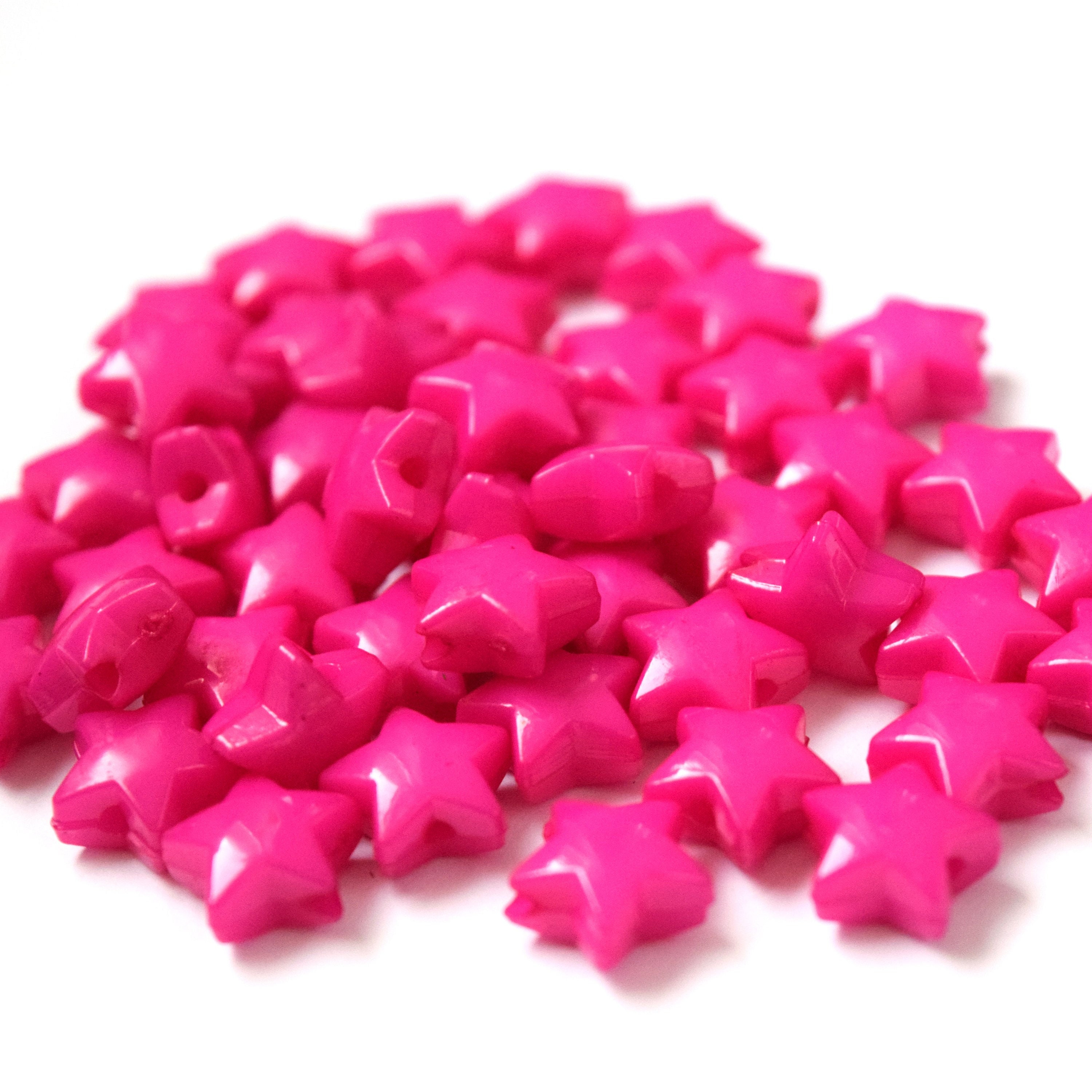 130Pcs Aesthetic Clear Color Assorted Cute Pink Beads for