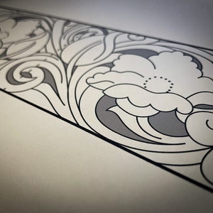 Padrão de ferramentas de carteira dupla, padrão de design floral ocidental, padrão de design floral Sheridan, padrão de ferramentas de couro