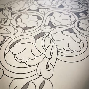 Western Floral Leather Tooling Pattern, Leatherwork Carving Pattern, PDF ONLY