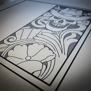 Roper Wallet Tooling Pattern | The Gambler Muster | Sheridan Blumenmuster | Digitaler Download | Leder-Tooling-Muster