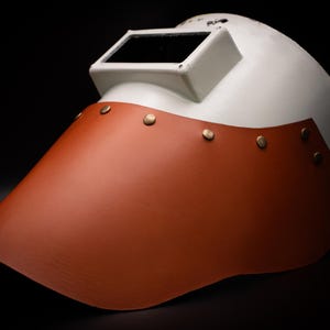 Handmade Leather Welding Hood Bib, Bottom bib only. Replacement Bib, DIY Leather, Sugar Scoop, Pipeliner 110, Tiger Hood, Hood Not Included