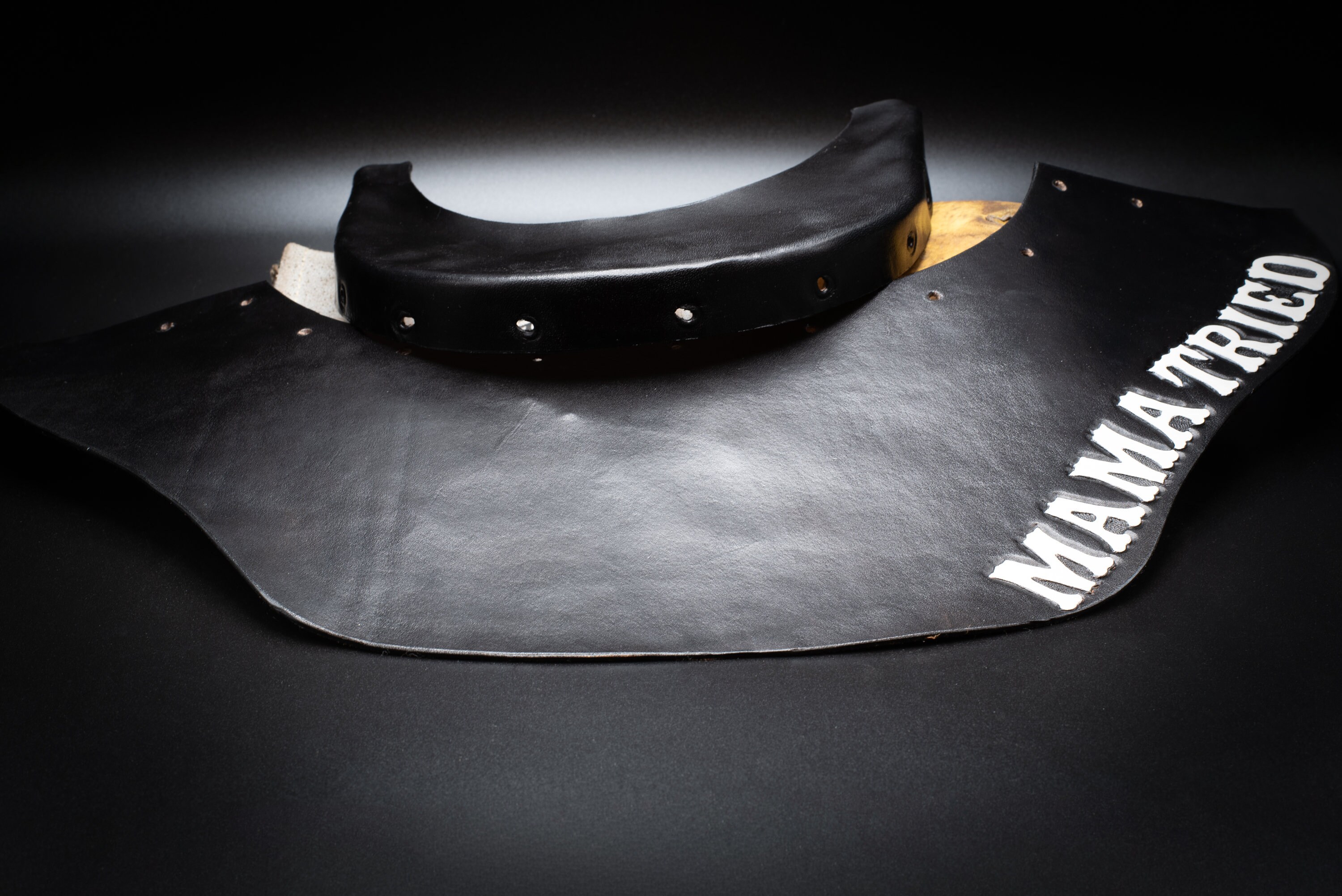 Tooled Leather Welding Hood Bib Set, Bottom & Top Bib, DIY Leather Kit