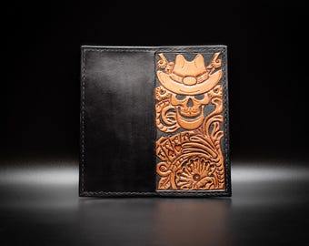 Hand-Crafted Leather Western Wallet, 6 Pocket Wallet, Long Wallet, Roper Wallet, Western Wallet, Sheridan Design, The Gambler