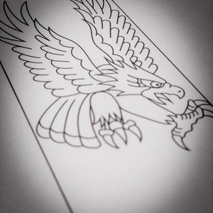 Roper Wallet Tooling Pattern | Eagle Design Pattern | Classic Tattoo Design Pattern | Digital Download | Leather Tooling Pattern