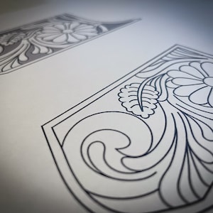 Knife Sheath Tooling Pattern, Sheridan Floral Design Pattern, PDF Template