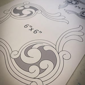 Corner Tooling Pattern, Corner Design Pattern, Sheridan Floral Design Pattern, Leather Carving, Leather Tooling Pattern