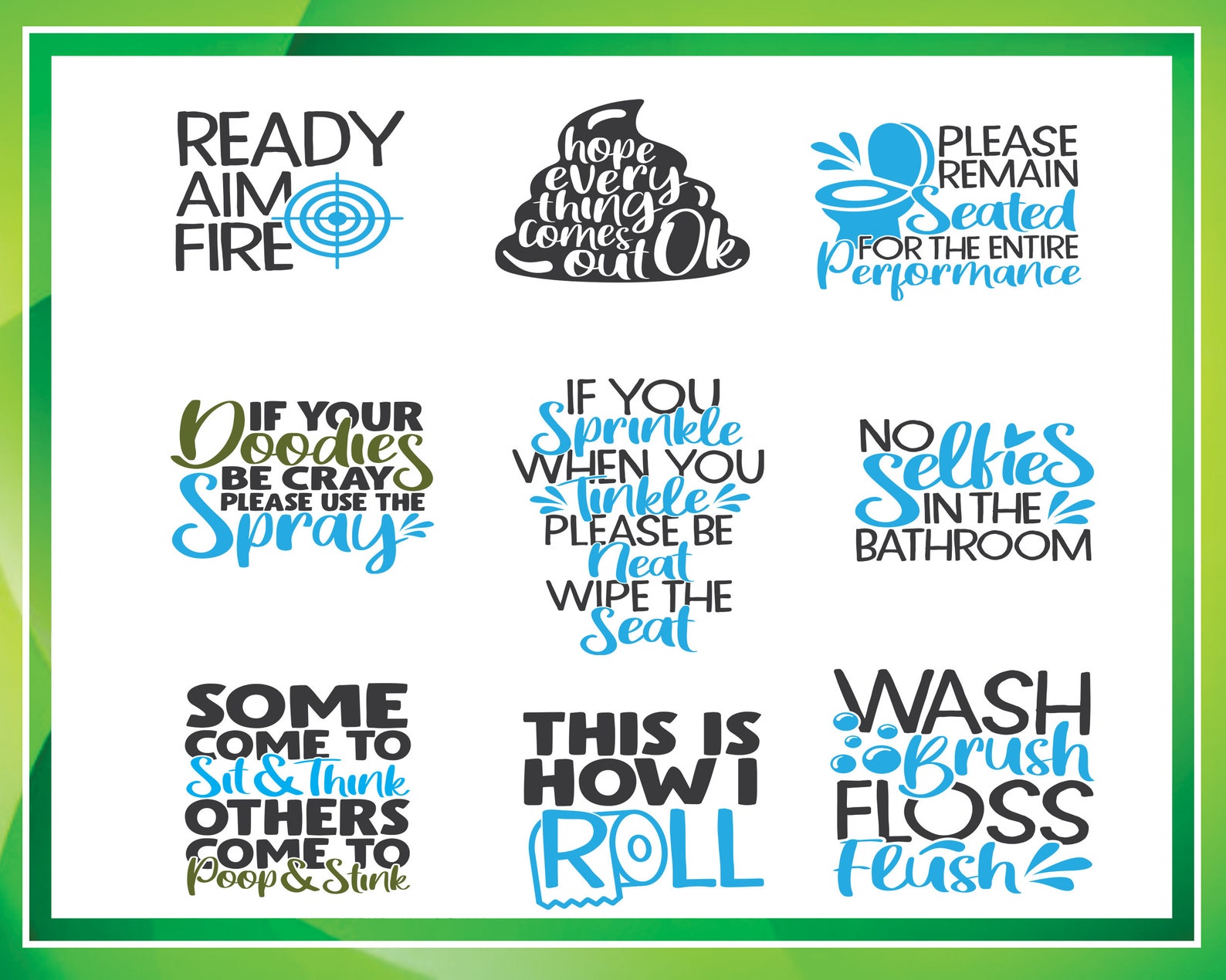 Download Funny Bathroom Quotes SVG Bundle 40 designs Cut File | Etsy