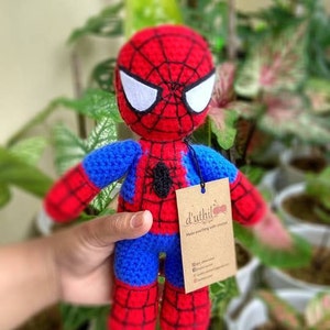 Spiderman Crochet Doll Amigurumi : Superhero Action figures stuff toys handmade
