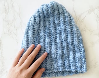 Knit slouchy beanie pattern, knit beginner beanie, beanie knit pattern, slouchy beanie knit pattern, slouchy beanie pattern tutorial, knit