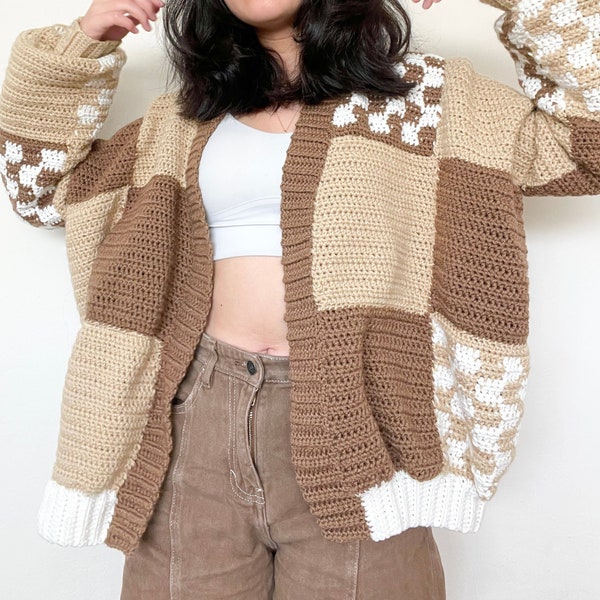 Häkeln Sie eine Patchwork-Strickjacke, häkeln Sie eine Strickjacke, Strickjackenmuster, Häkelmuster, Tiktok-Häkeln, häkeln Sie eine Tiktok-Patchwork-Strickjacke, häkeln