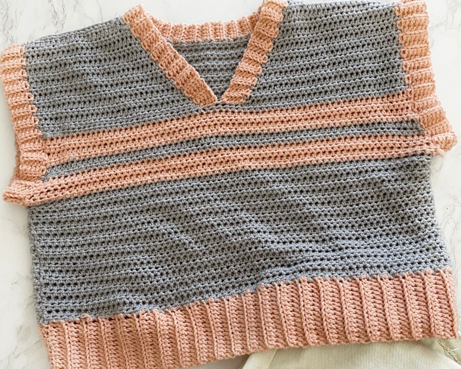 crochet cropped sweater vest