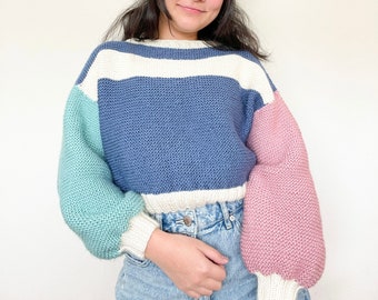Knit cropped sweater, sweater knit, sweater knit pattern, sweater pattern, knit pattern, knit cropped sweater pattern, cropped knit sweater