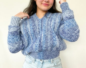 Crochet cropped ombre sweater, crochet pullover pattern, crochet cropped sweater, sweater pattern, crochet sweater pattern, crochet pattern