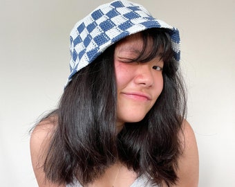 Gorro de pescador a cuadros a crochet, gorro de pescador a crochet, patrón de crochet, patrón de gorro de pescador, patrón de gorro de ganchillo, gorro de pescador de crochet, gorro tiktok