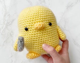 Pato de crochê com faca amigurumi, crochê amigurumi, padrão de crochê, padrão amigurumi, padrão de pato de crochê amigurumi, pinguim de crochê